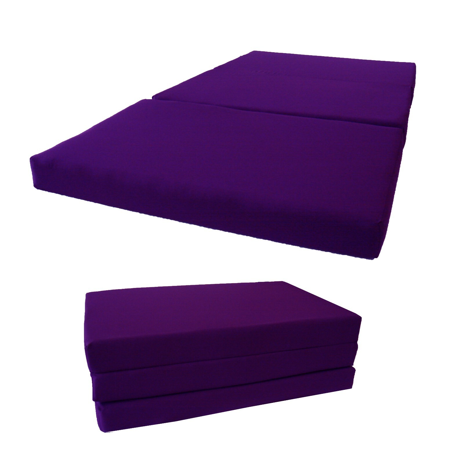 Full Shikibuton Trifold Foam Beds, Folding Mattresses 4 x 54 x 75, Purple