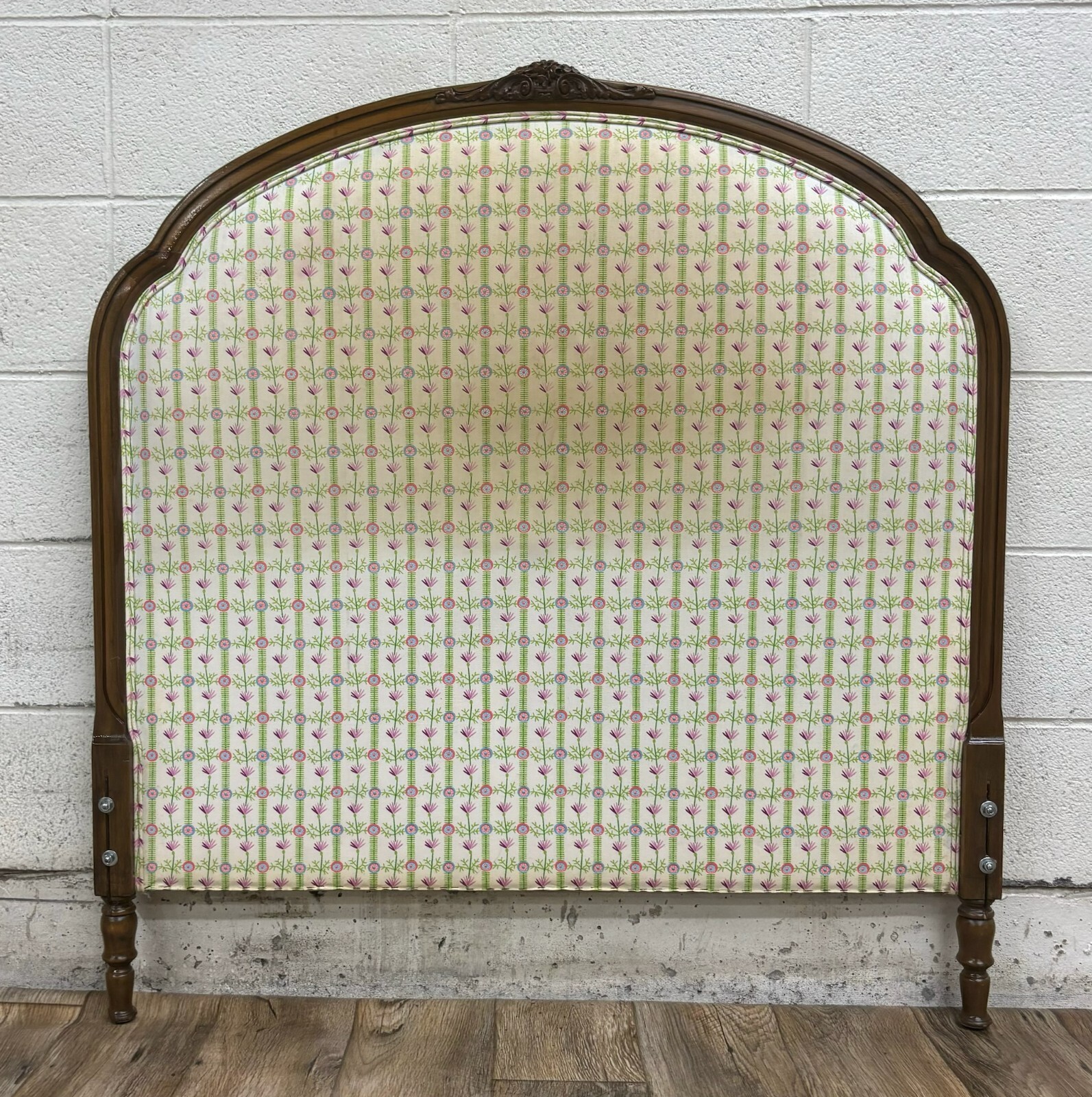 Vintage French Louis XVI Style Twin Size Upholstered Headboard