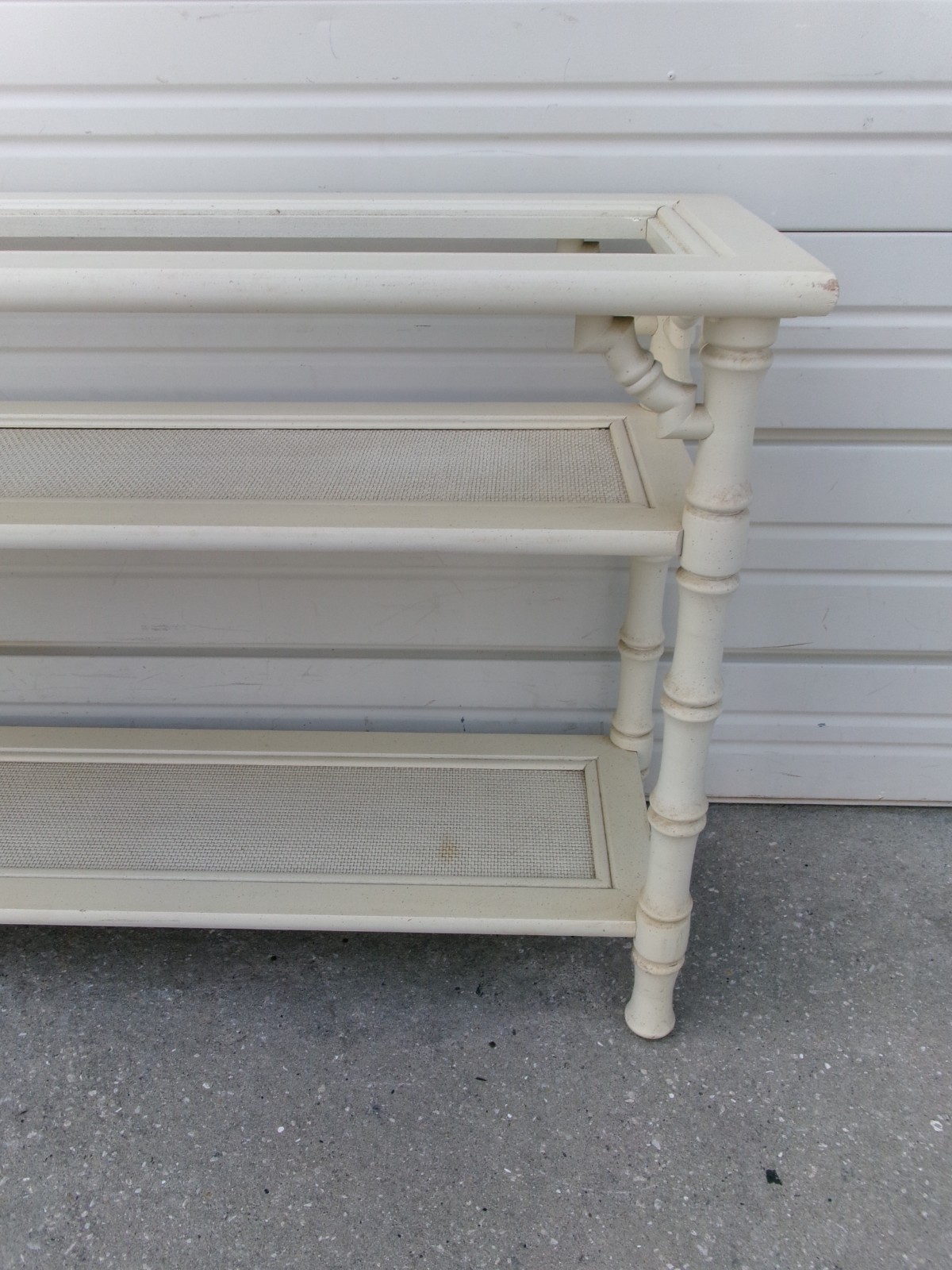 Fretwork Faux Bamboo Console Sofa Table Regency Chinoiserie Chippendale Hallway