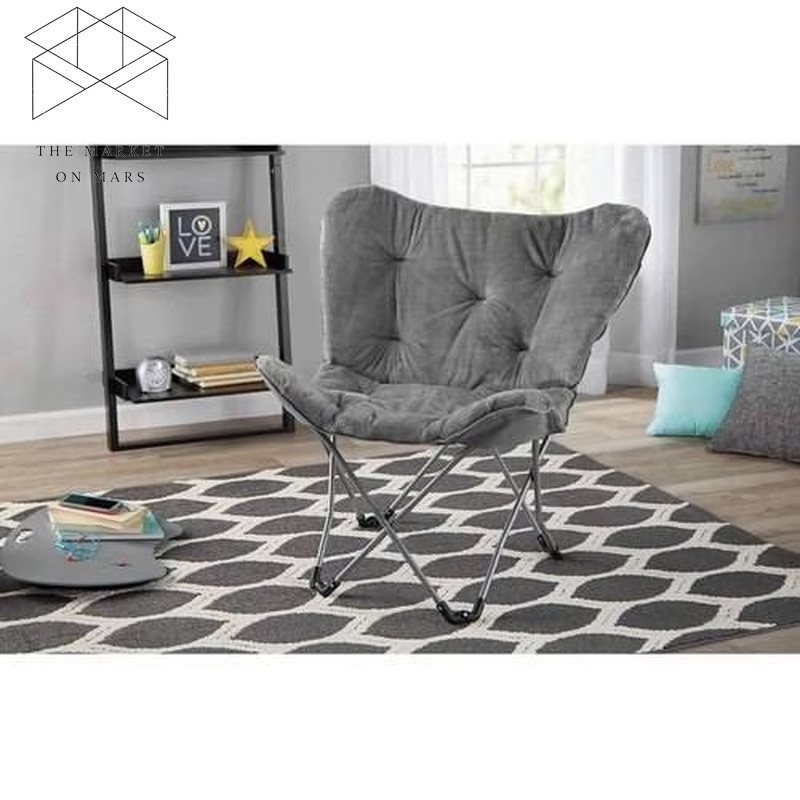 Faux Fur Butterfly Chair for Kids and Teens, Gray 💪👌