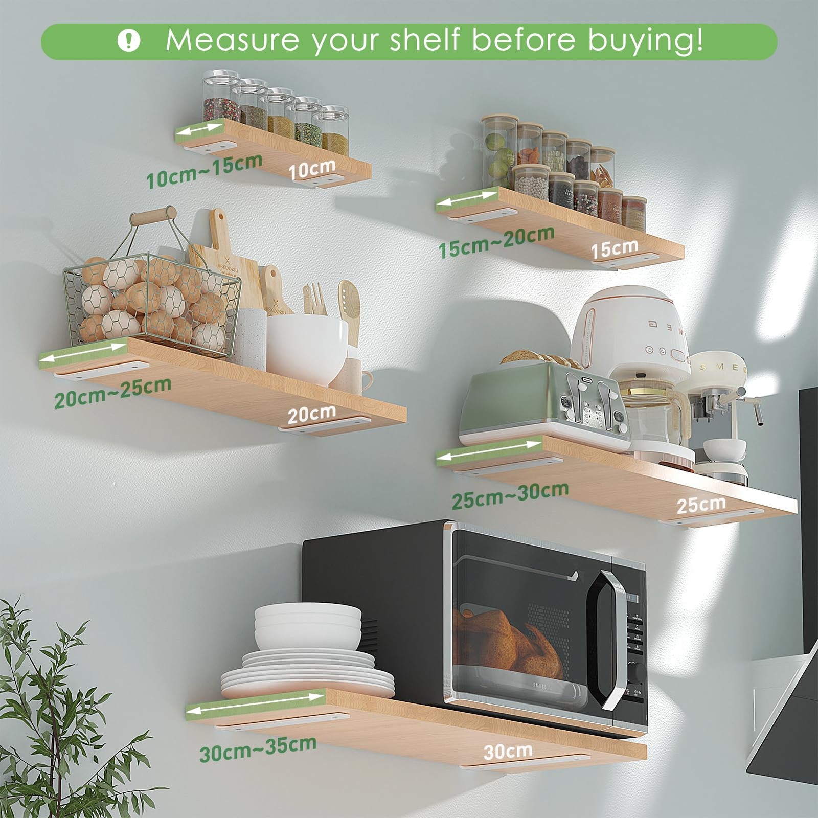 4 Piece Shelf Bracket Shelf Support 30cm, Shelf Angle Heavy Duty, 75kg Load Capacity…