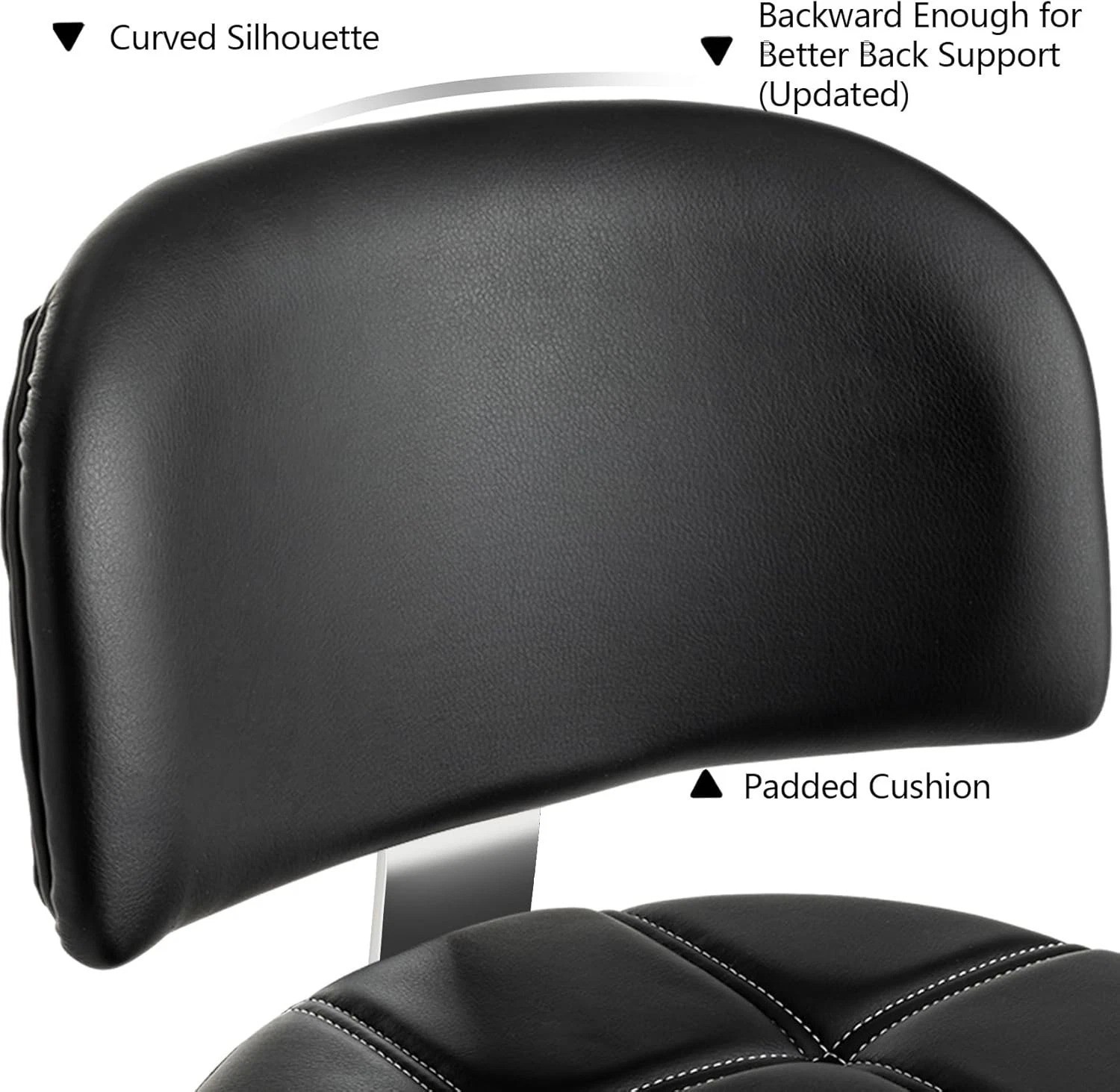 Lockable Stool with Back and Foot Rest Ergonomic Rolling Hydraulic Adjustable…