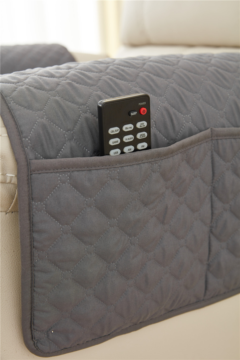Recliner Headrest Sofa Cover Armrest Cover With Pockets Sofa Headrest Protector