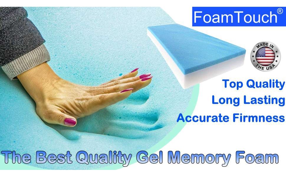 36″ Width x 72″ Length Camper/RV bunk Mattress with Gel Memory Foam -No Cover