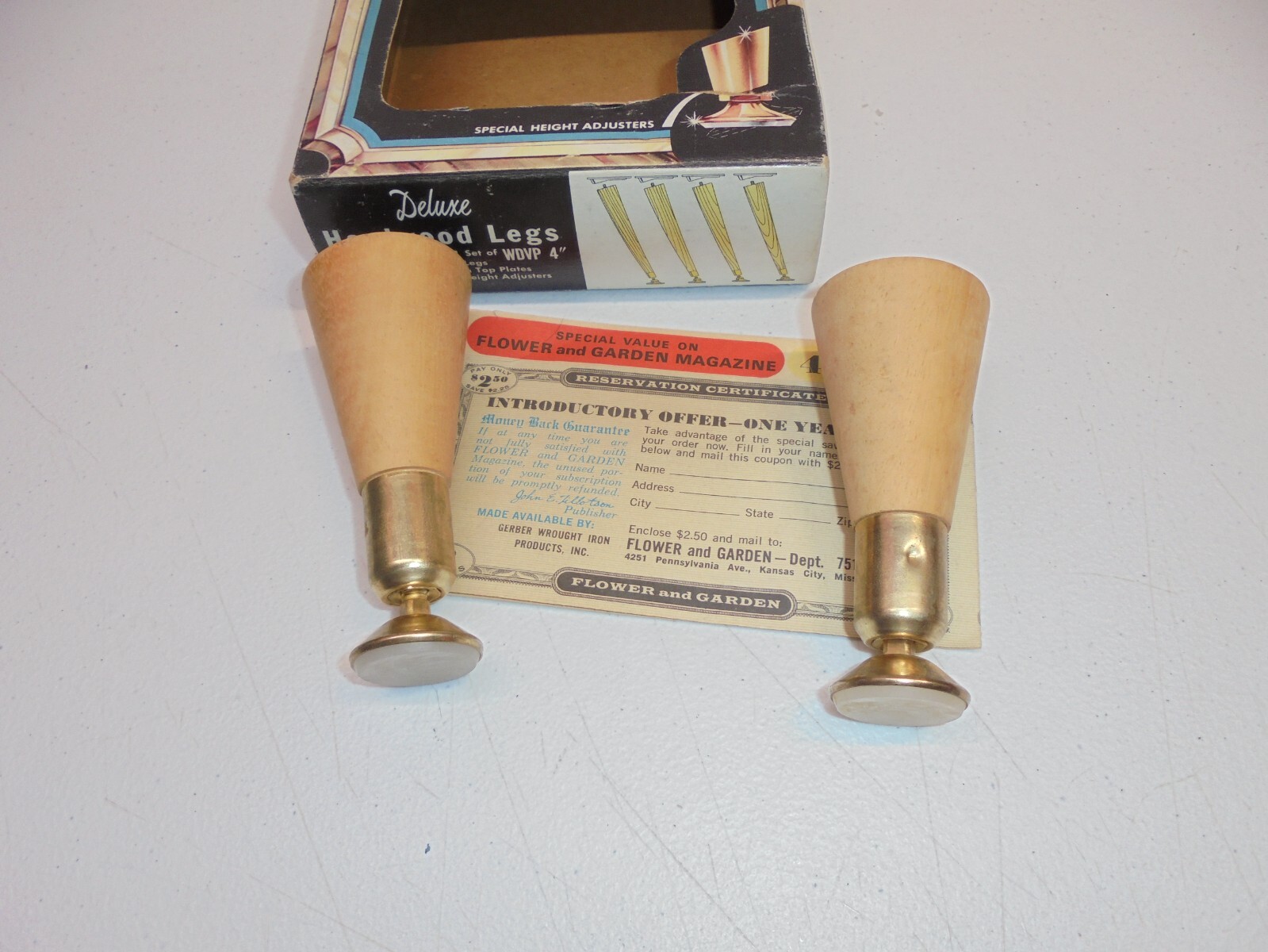 Vintage 1950s Gerber 4″ Wood Furniture Legs Feet AS IS 2 Pack