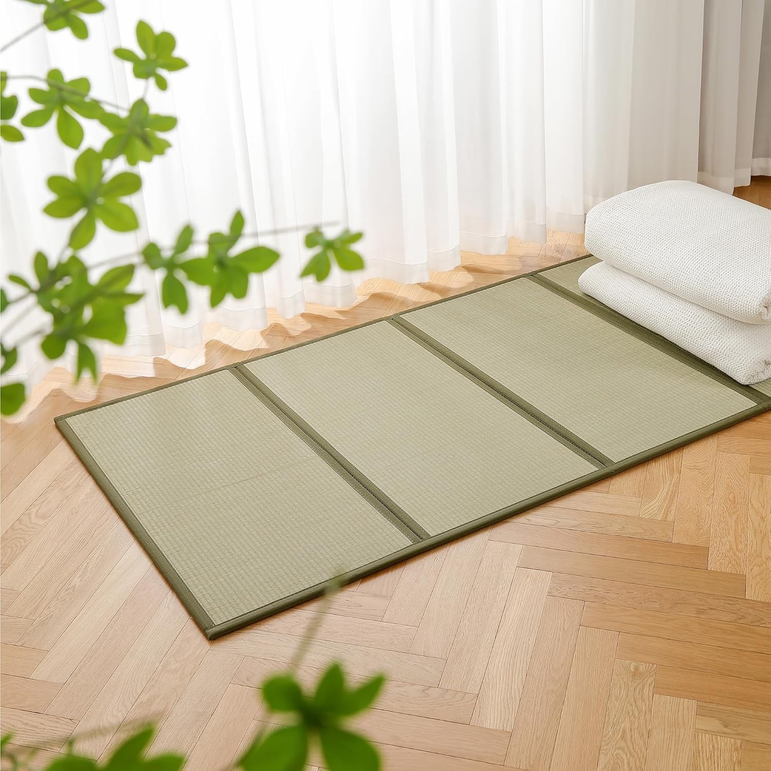 Houseables Tatami Mat, Tatami Mattress, Japanese Sleeping Mat#1183N Y8