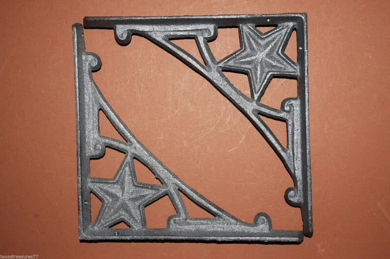 SHELF BRACKETS, Raw Metal, Texas Decor, Western Decor, Wood Craft Supply B-13