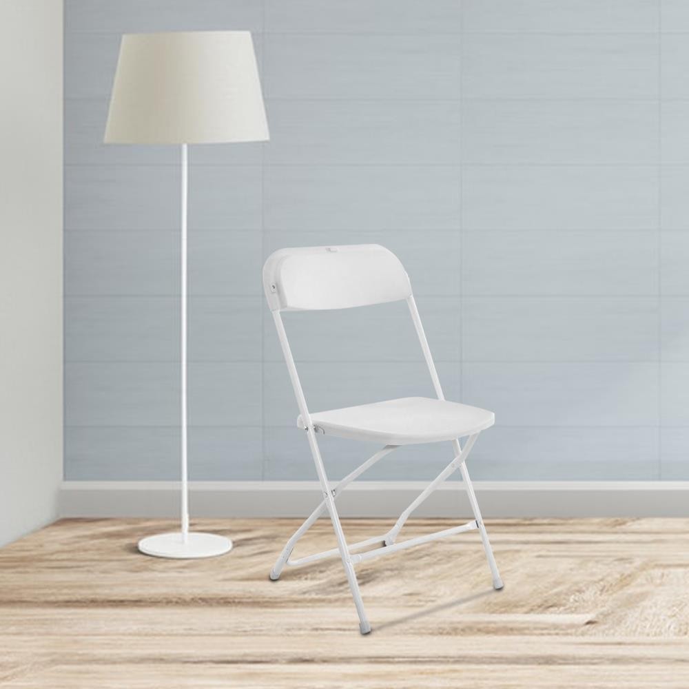 MOTOOS 40pcs Injection Molding Classic Garden Plastic Folding Chair White