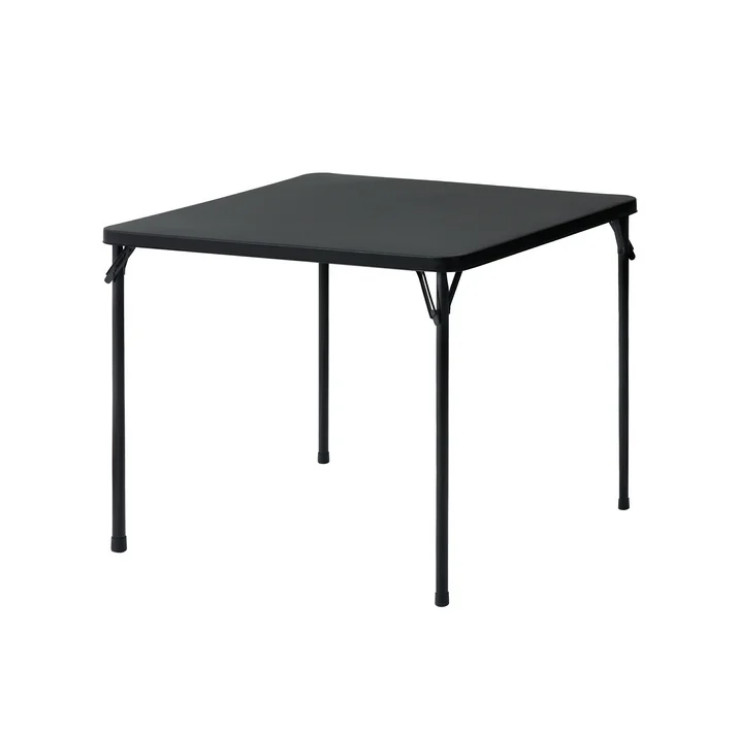 Mainstays 34inch Straight Top Folding Table, Card Table, Black