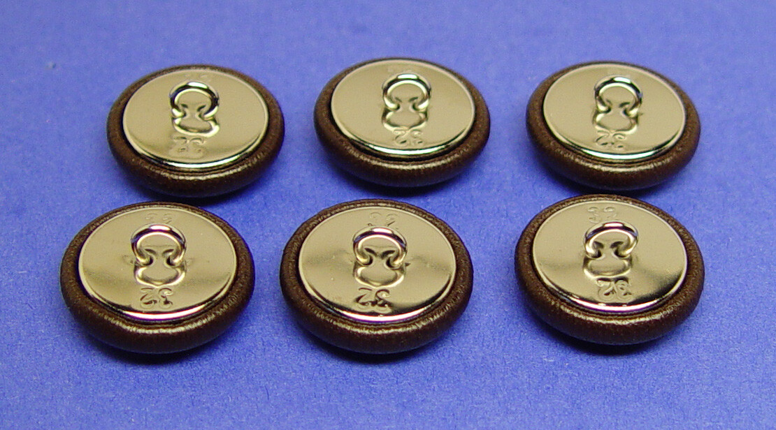 GENUINE LEATHER TUFTING BUTTONS 6 Dark Chocolate Brown 20mm (13/16″) made in USA