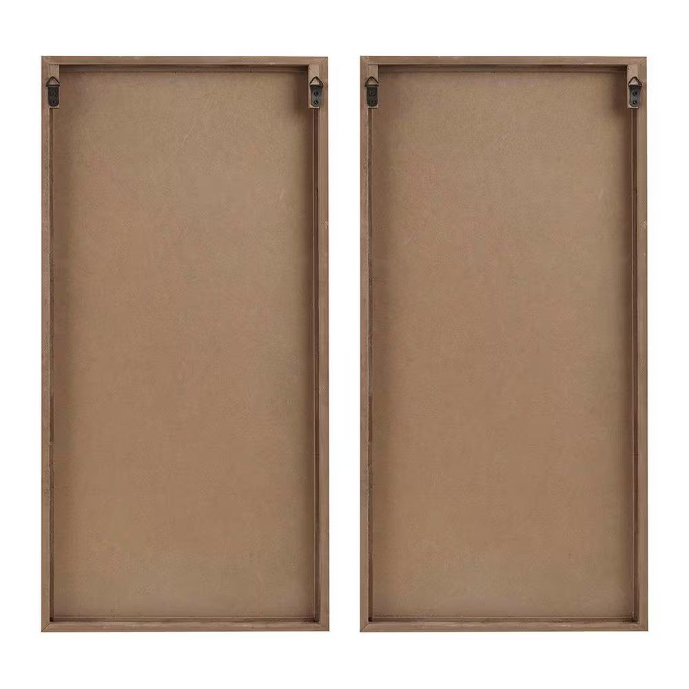 32 In. X 16 In. Brown Palm Leaf by Emily Warne Two-Tone 2-Piece Unframed Wood Pa