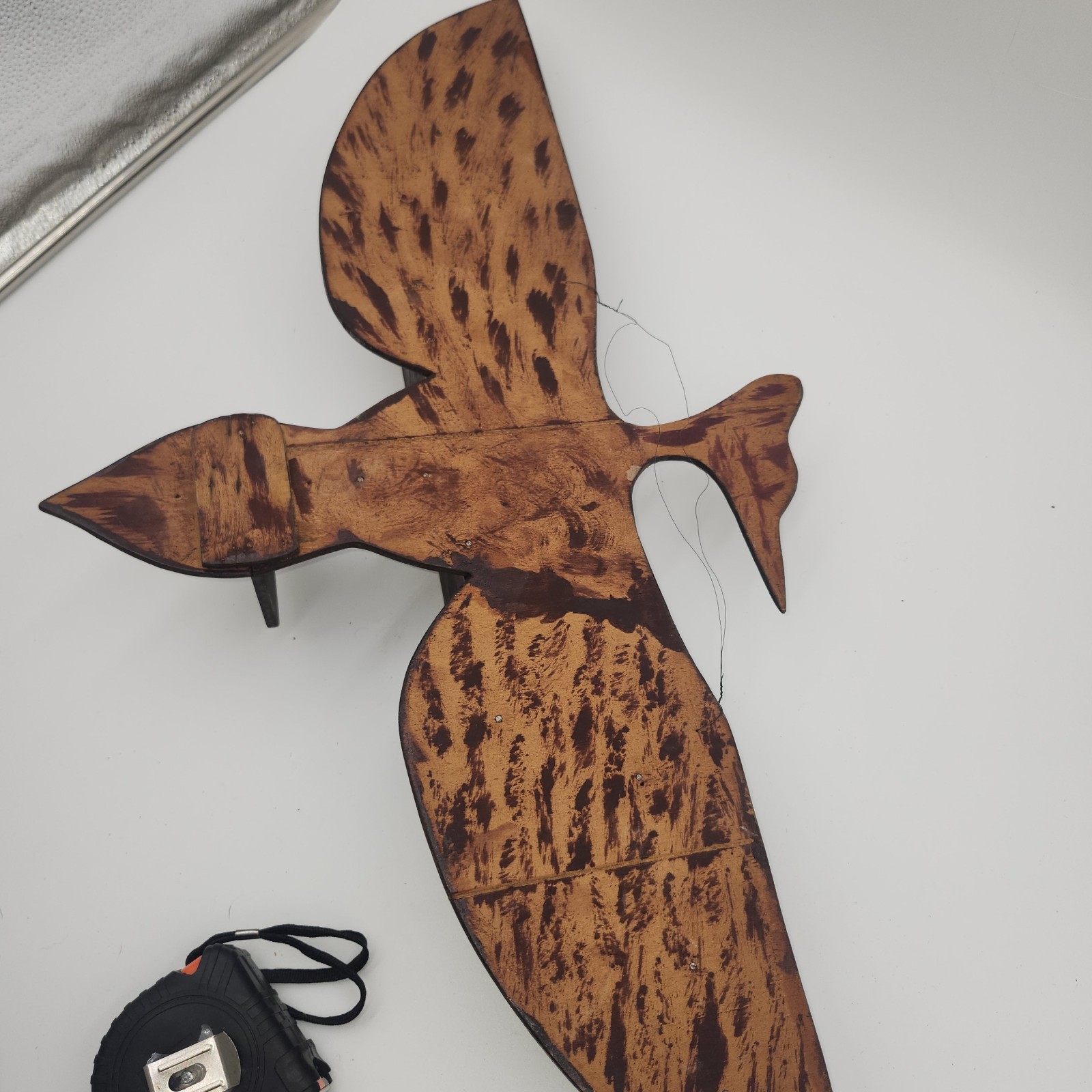 25″ Vintage Shelf bird-shaped wooden wall shelf wood miniatures unique