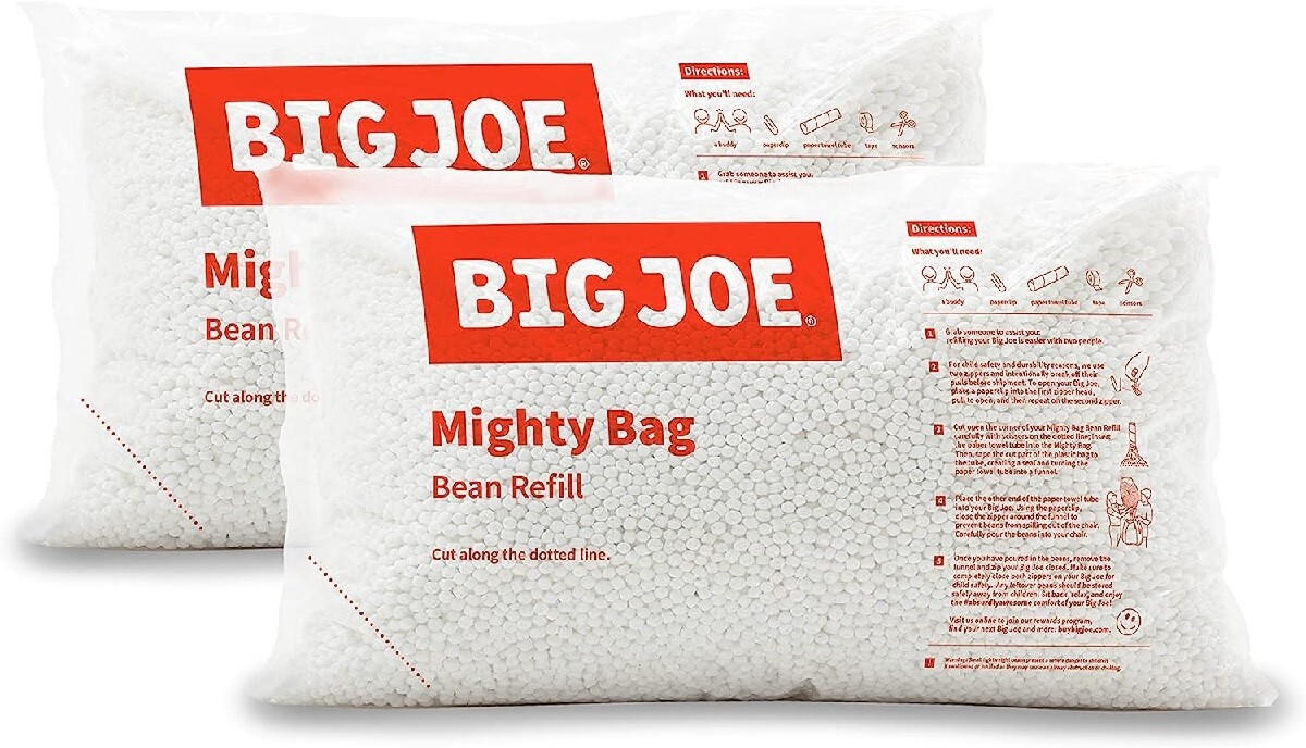 Bean Bag Refill White Popped Polystyrene Beans Replacement Filler 100L 2 Pack