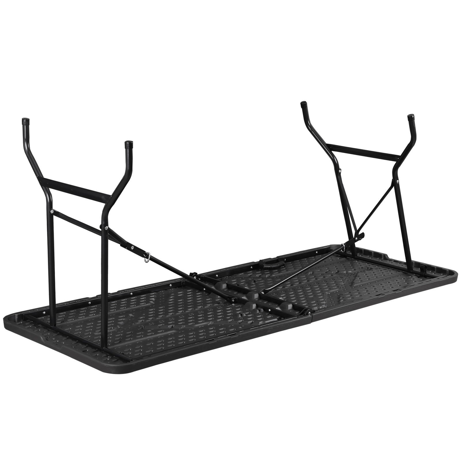 6FT Dining Table Foldable Plastic Utility Table In/Outdoor Camping Picnics Black