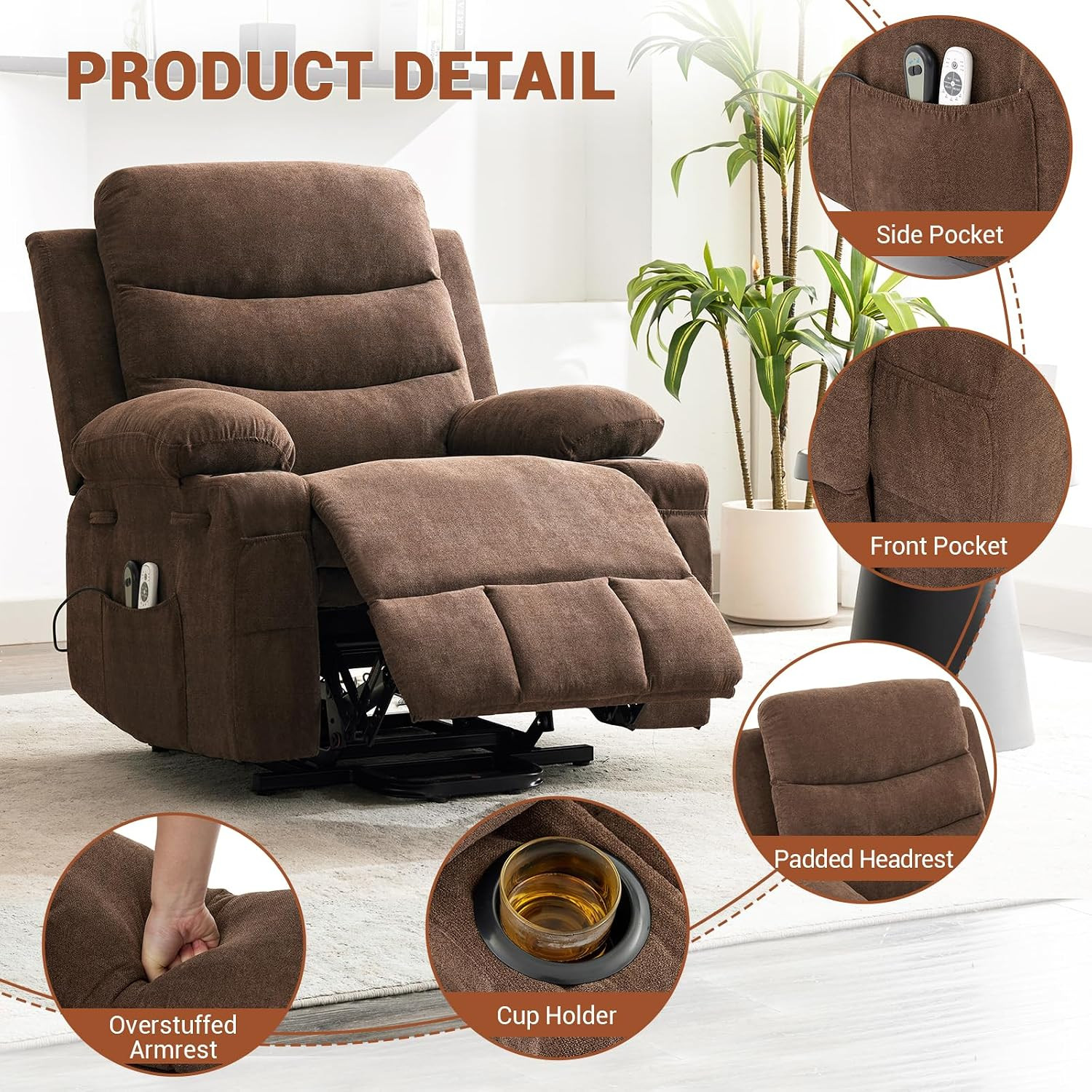 Oversized Power Lift Recliner Chair for Big and Tall with Wide Seat | Electric L