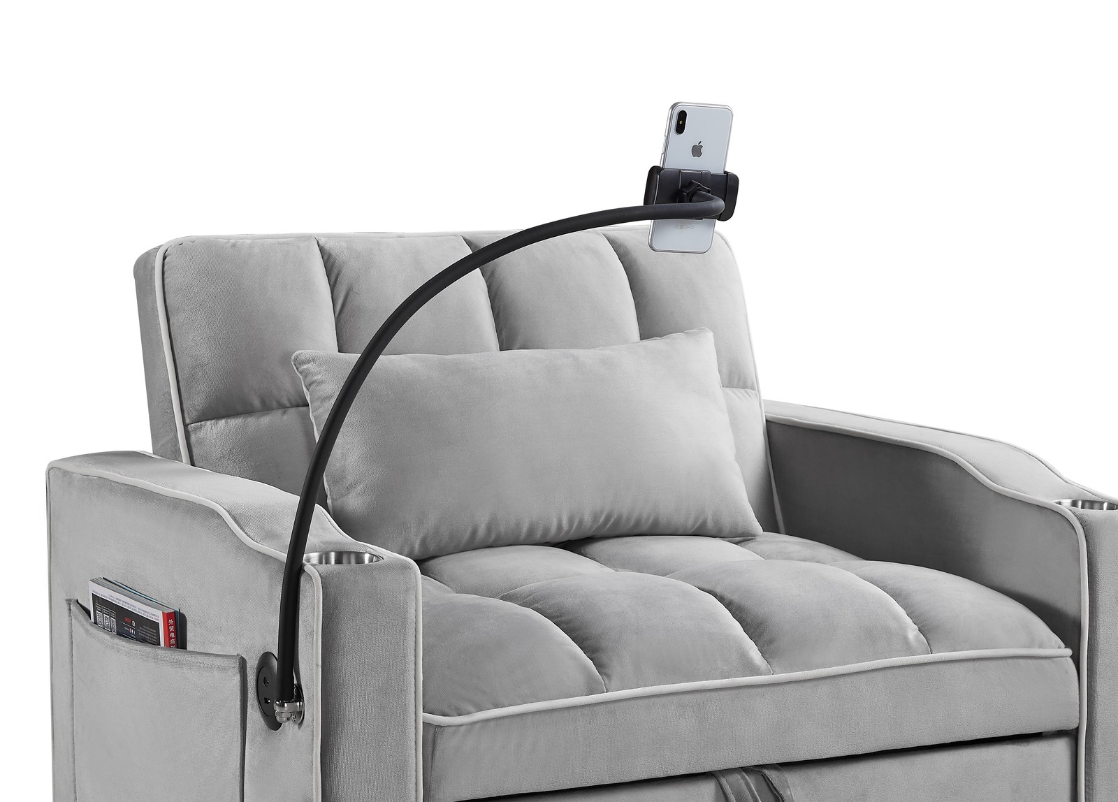 Adjustable Sofa Bed 3-in-1 Convertible Chair Sleeper Bed with Type C & USB Port