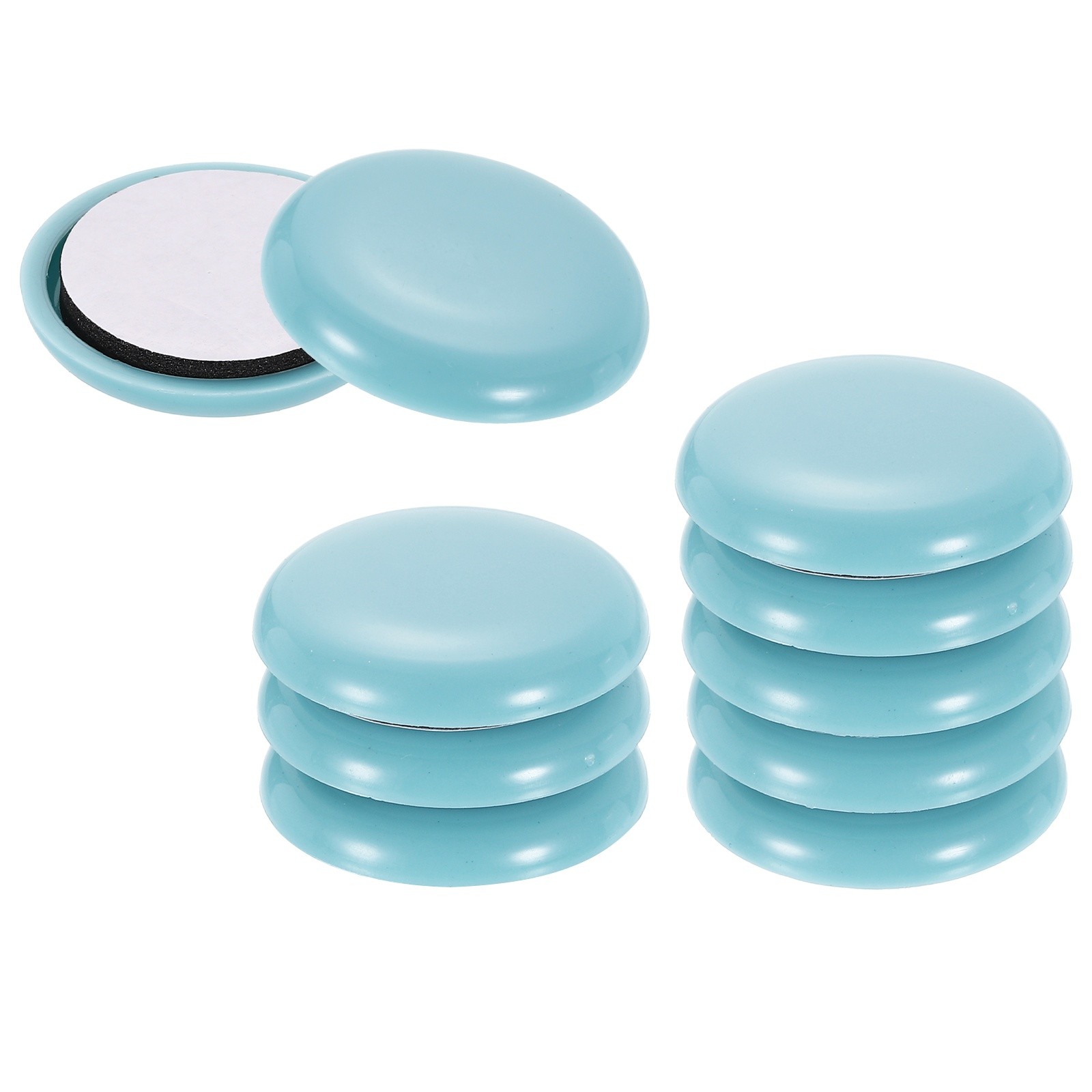 10Pcs Furniture Slider, 1-1/4 Inch Round Adhesive Furniture Moving Pad, Sky Blue