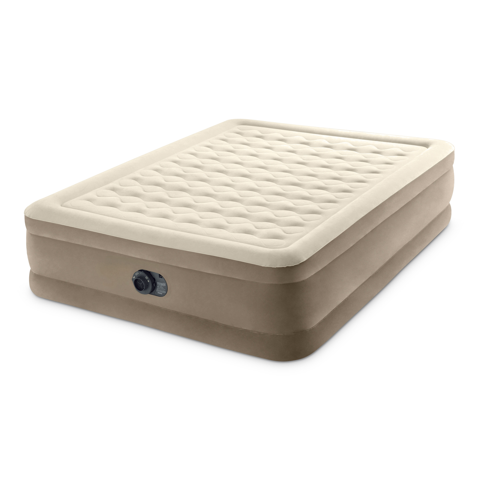 Intex Ultra Plush Fiber Tech Airbed Mattress with Built in Pump Queen (Open Box)
