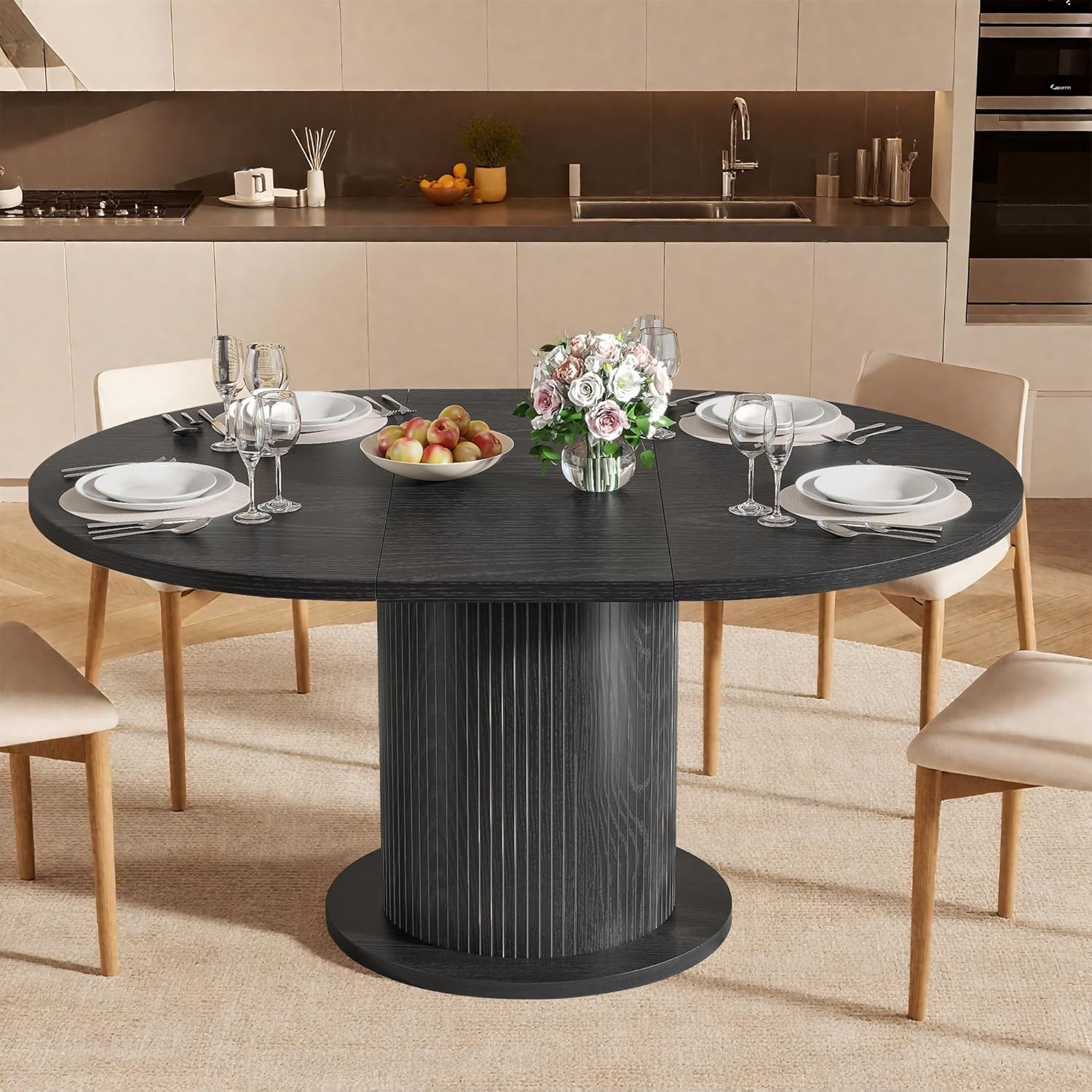 31.5 inch Round Dining Table for 2, Modern Farmhouse Kitchen Table