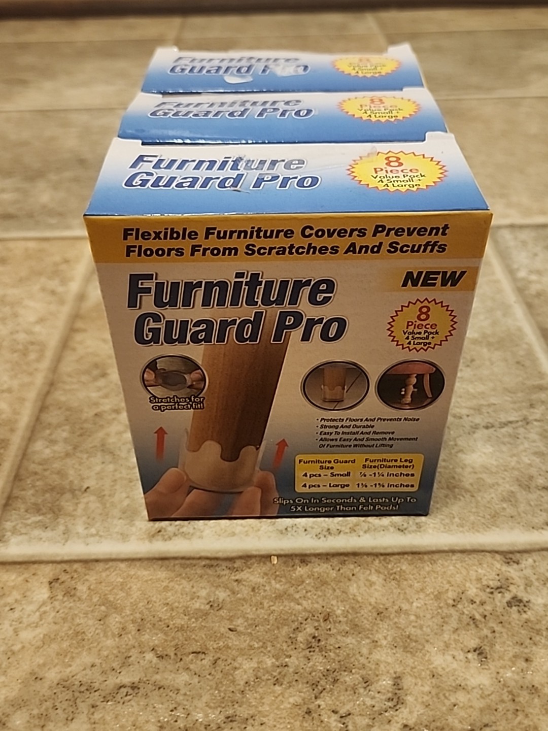 NEW FURNITURE GUARD PRO 8 PACK – 3 Boxes (4-Small & 4-Large Per Pack)