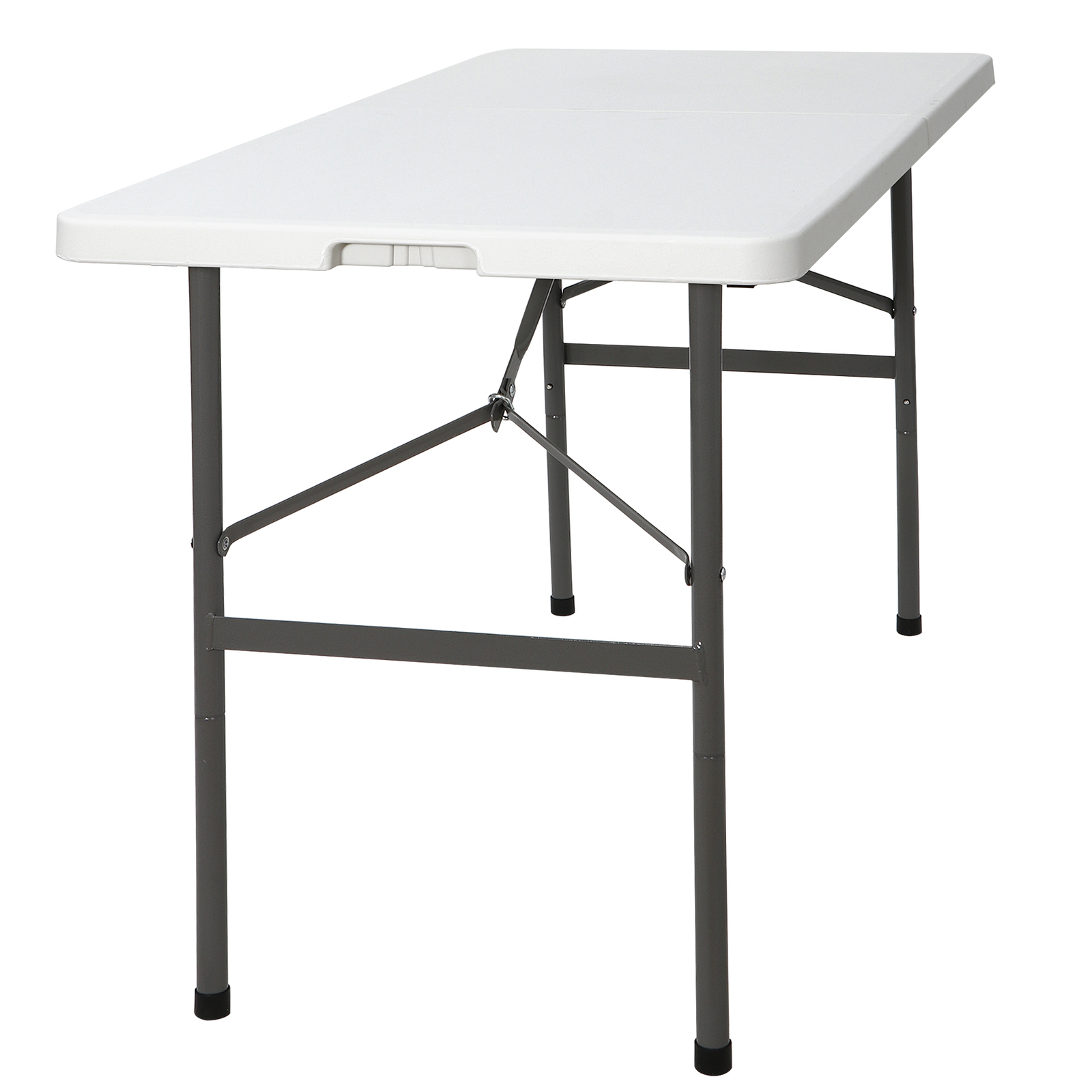 2PCS 4FT Plastic White Folding Table Beach Family Picnic with Carrying Handle