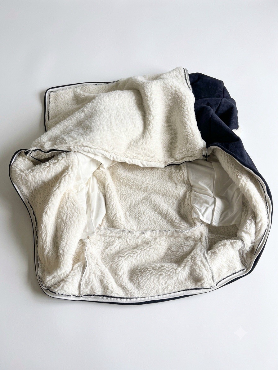 Pottery Barn Kids Anywhere Chair Slipcover 2012 Faux Suede/Fur Navy Blue Regular