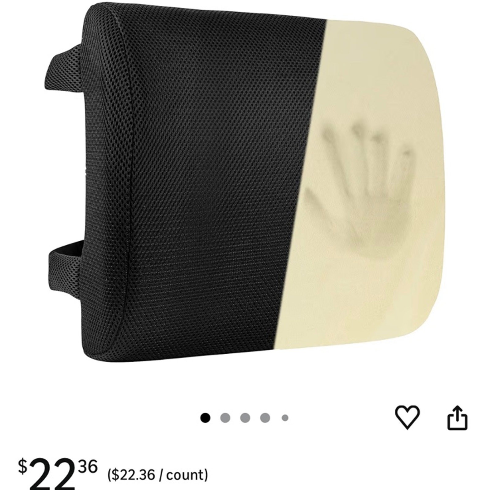 Memory Foam Lumbar Support Back Cushion | Back Support for Office Chair Car
