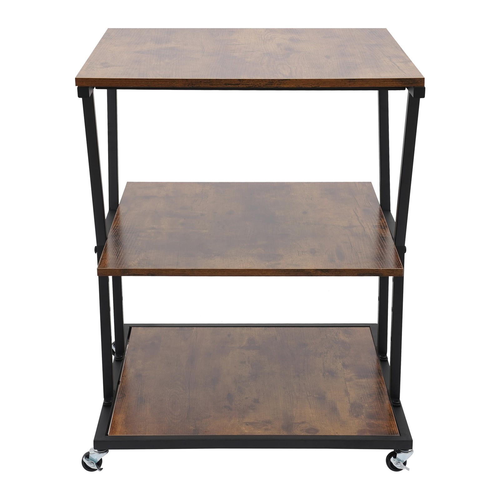 3-Tier Printer Stand with Adjustable Shelves & Wheels for Home/Office