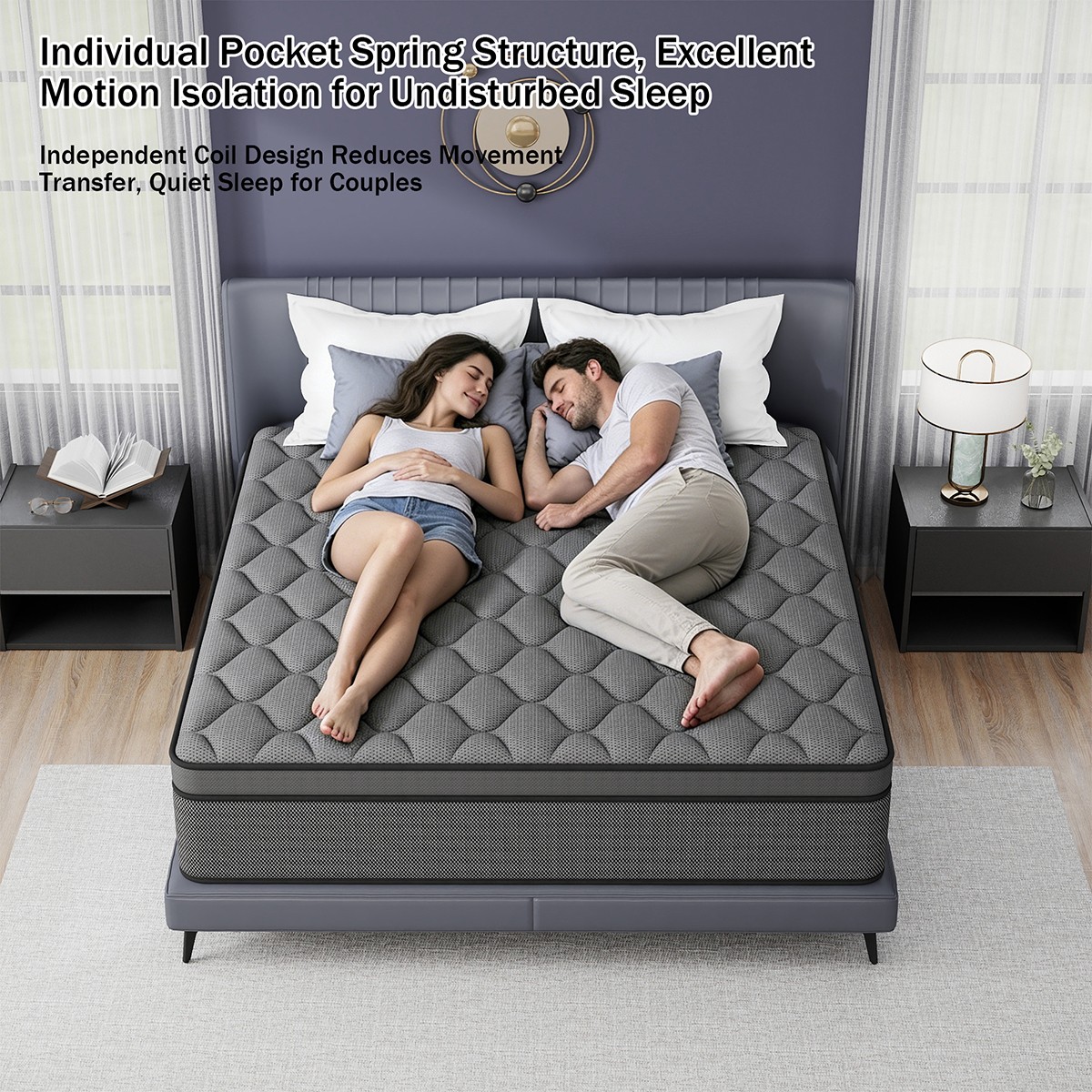 8″ 12″ 14″ Mattress Gel Memory Foam Pocket Spring Twin Full Queen King In A Box