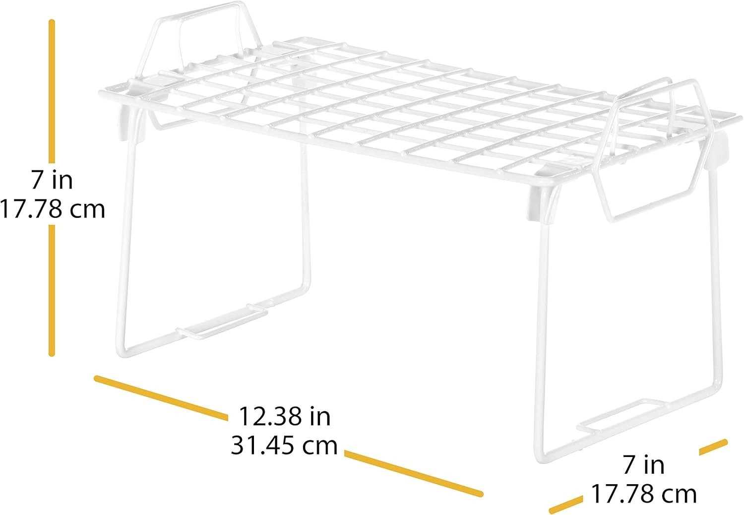 Wire Grid Stacking Shelf Small, White