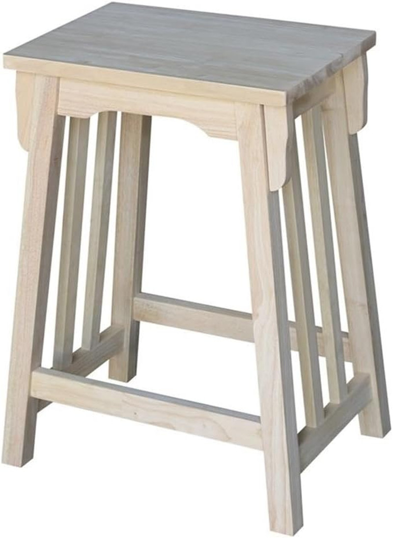 Unfinished 24-Inch Mission Counter Height Stool by International Concepts