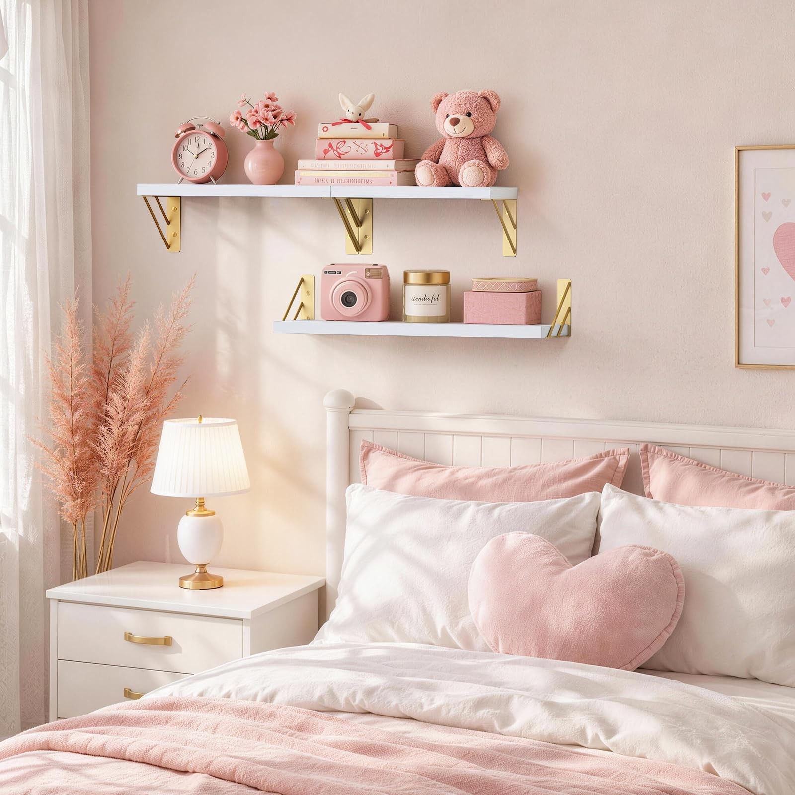 Wall Shelves for Bedroom Decor, Floating Wall Shelves for Living Room Kitchen…