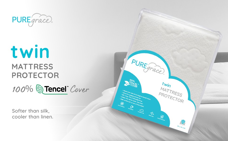 Egrace Twin Mattr Protector – Cooling Eucalyptus Tencel Fiber