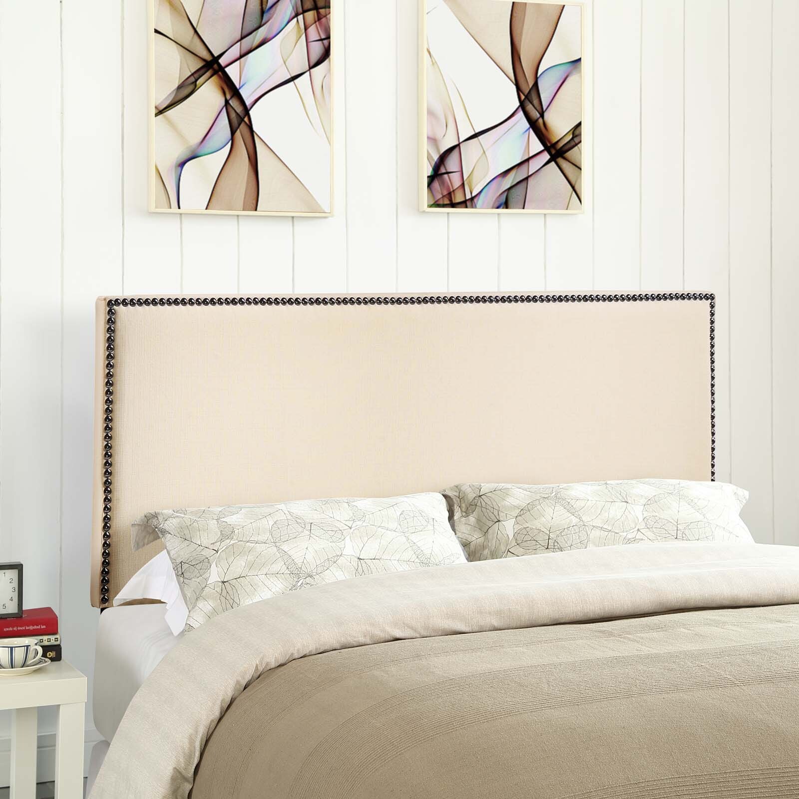 Modway Region Linen Fabric Upholstered Full Headboard in Ivory