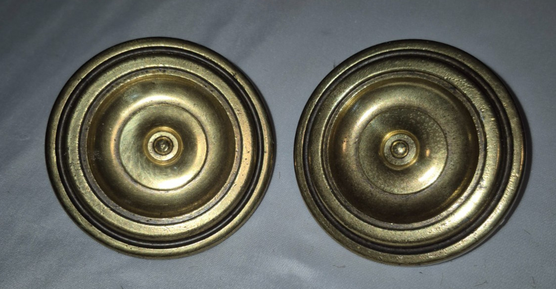 2Pcs 3 1/2 Vintage Style Furniture Accent Antique Bronze Screw In 70s