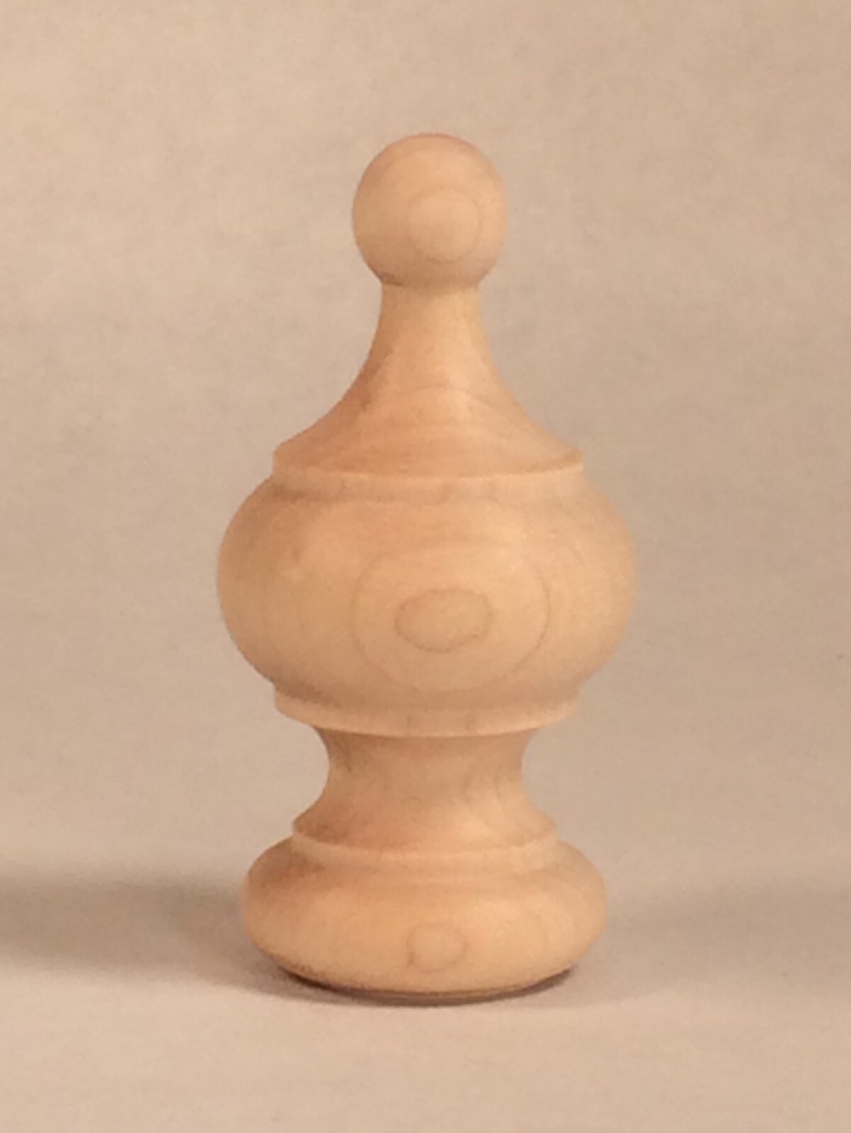NEWEL POST FINIAL MAPLE WOOD UNFINISHED CAP 3 INCH TALL #3F2A.