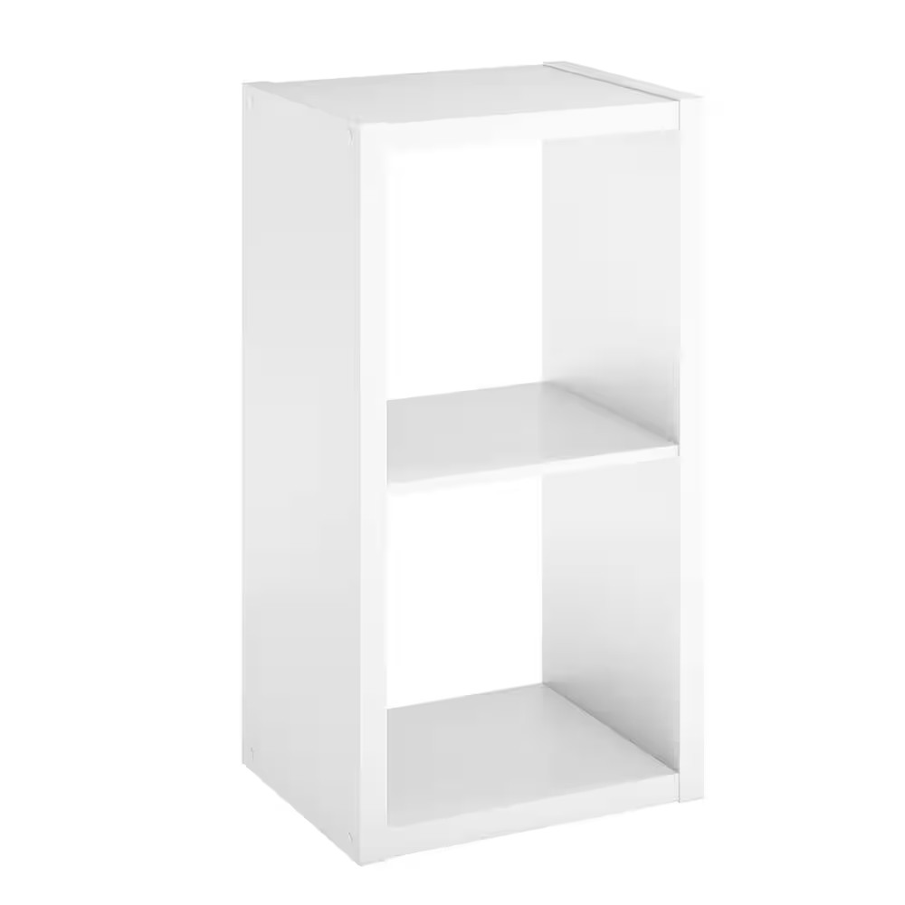 30 In. H X 15.87 In. W X 13.50 In. D White Wood Large 2- Cube Organizer