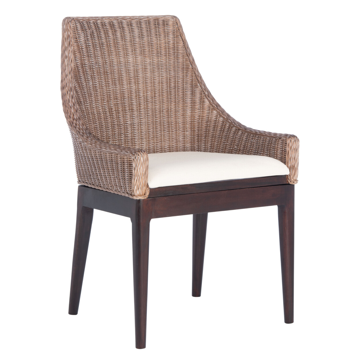SAFAVIEH Franco Sloping Chair | Brown / White |