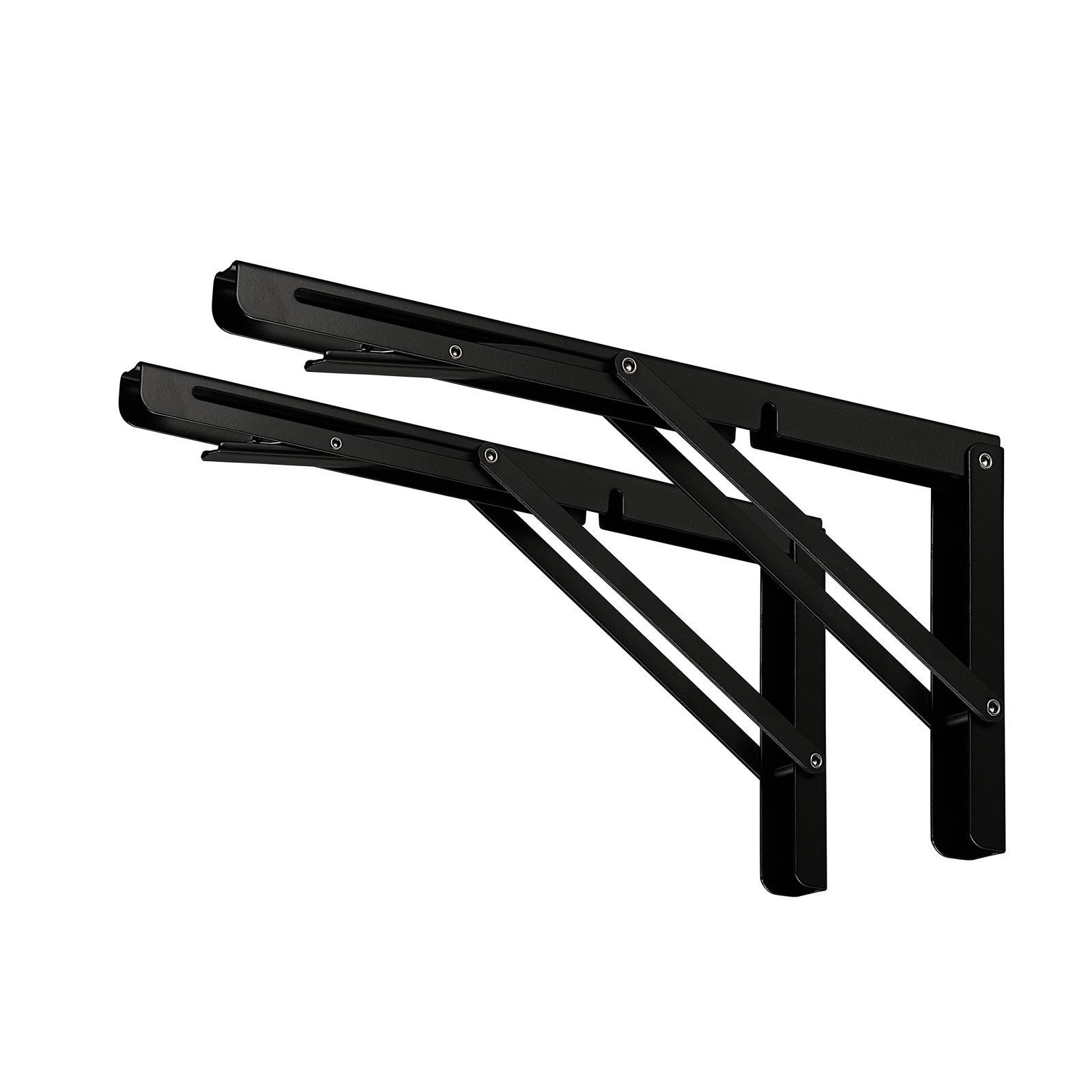 CLT 16″ Black Folding Shelf Brackets Max. Load 440 lb, Heavy Duty DIY Wall Mo…