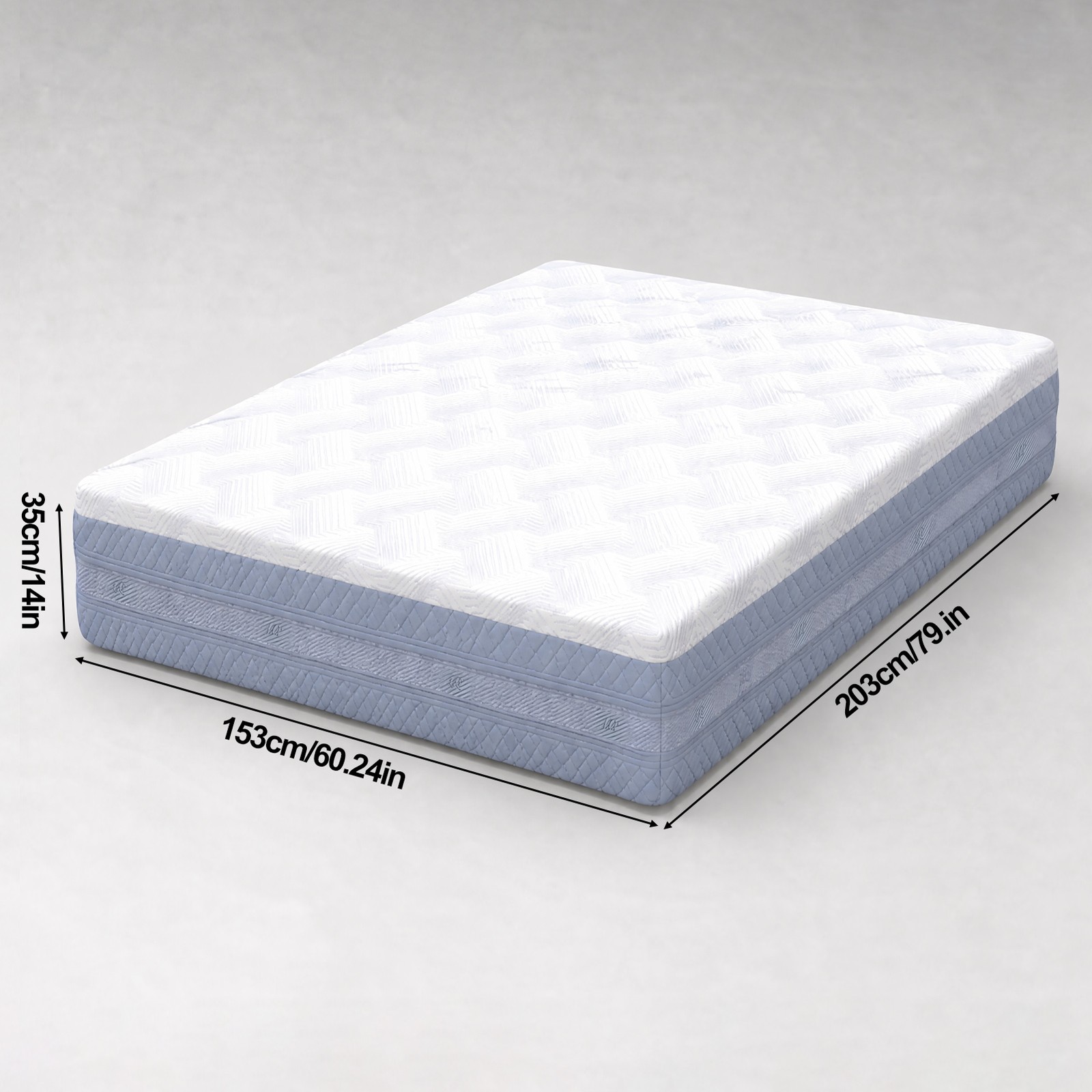 Queen Mattress 14 Inch Polyester Fabric Sponge Mattress Quiet Sleep Support Bed