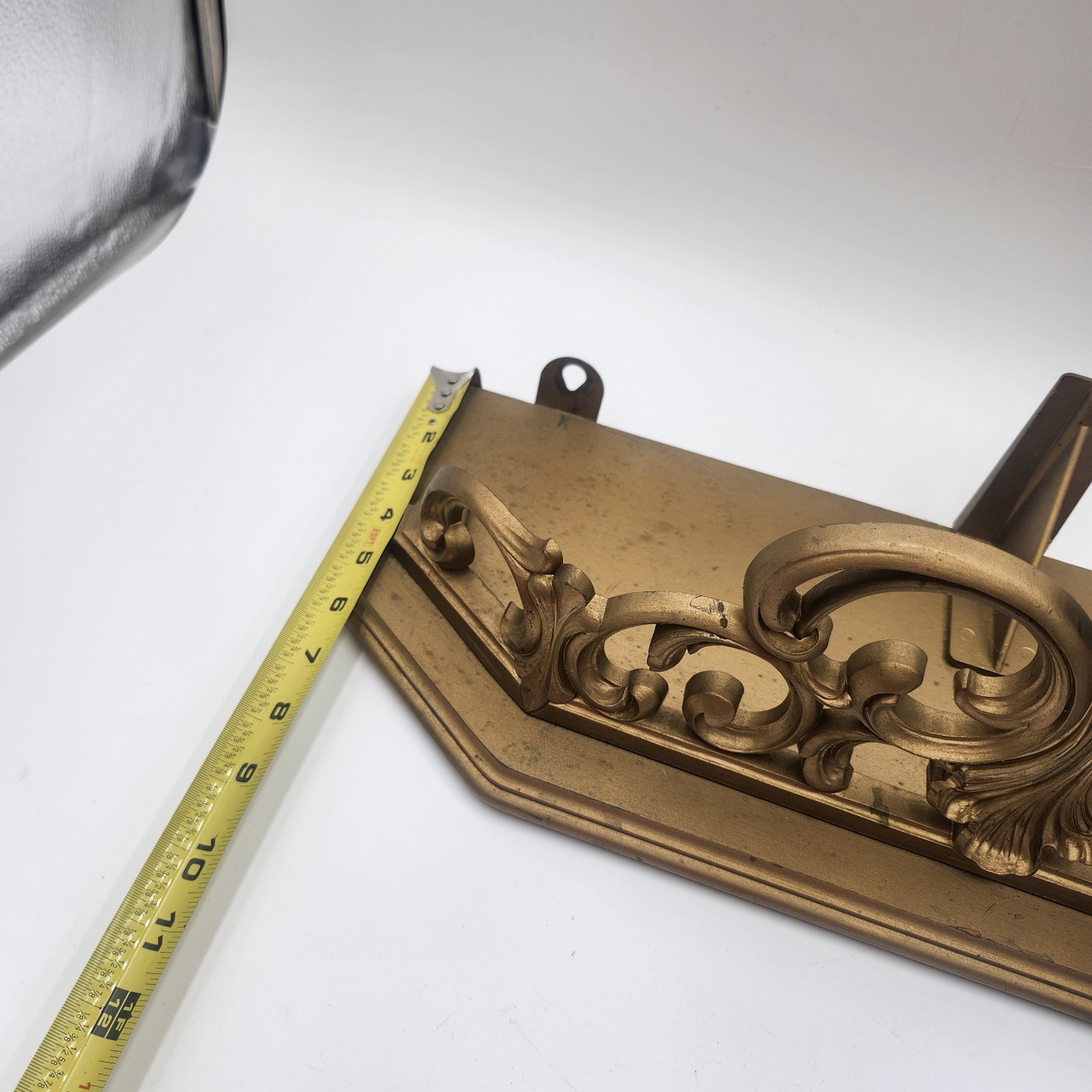 Vintage Gold wall shelf Scroll Ornate Hollywood Regency