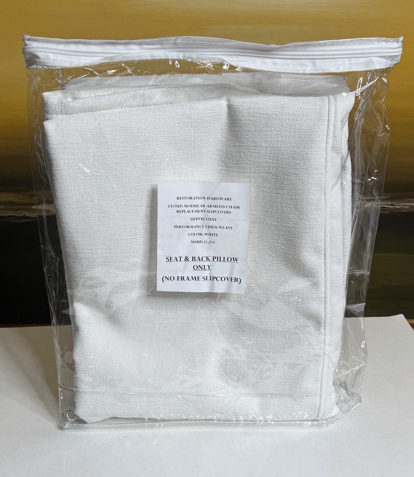 Restoration Hardware Cloud Modular Luxe Armless Chair SEAT & PILLOW SLIPCOVERS
