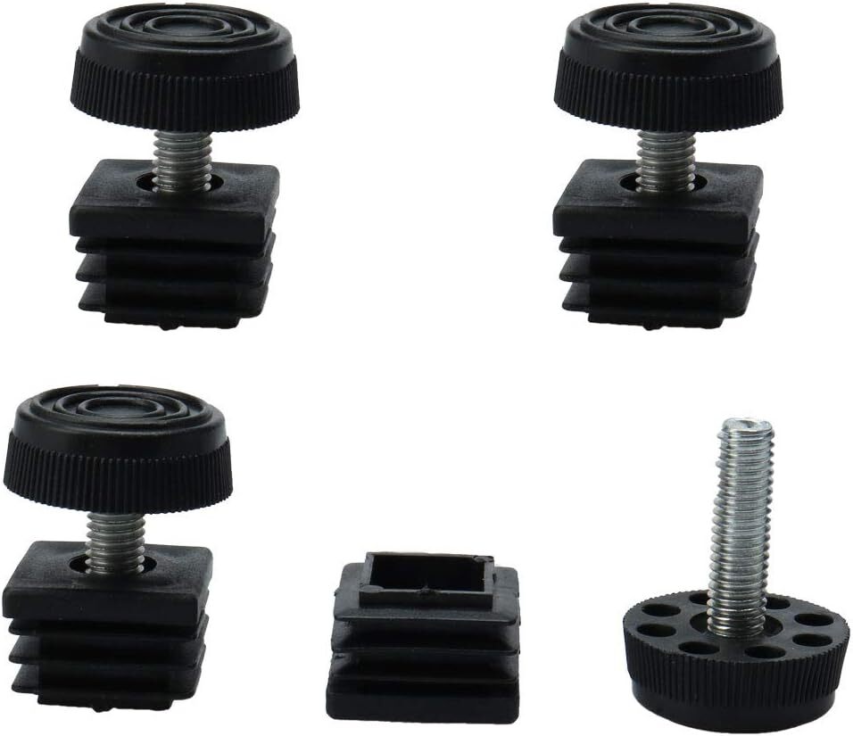 Uxcell Leveling Feet 25 X 25Mm Square Insert Furniture Adjustable Leveler 4 Sets