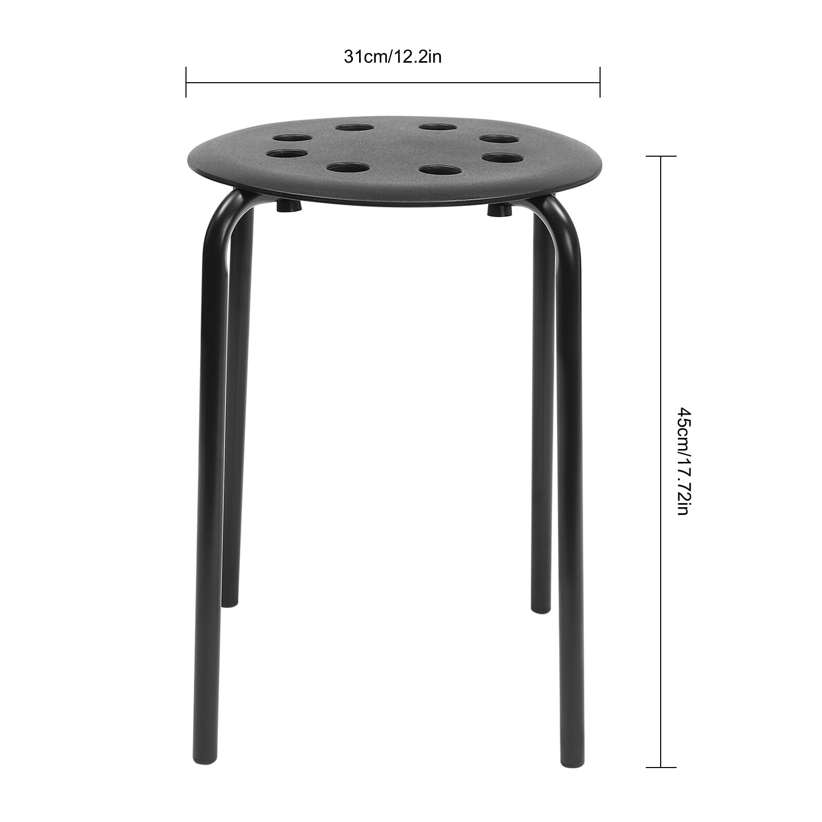Set of 10 Portable Plastic Stack Stools 17.5″ Height Backless Classroom Seating
