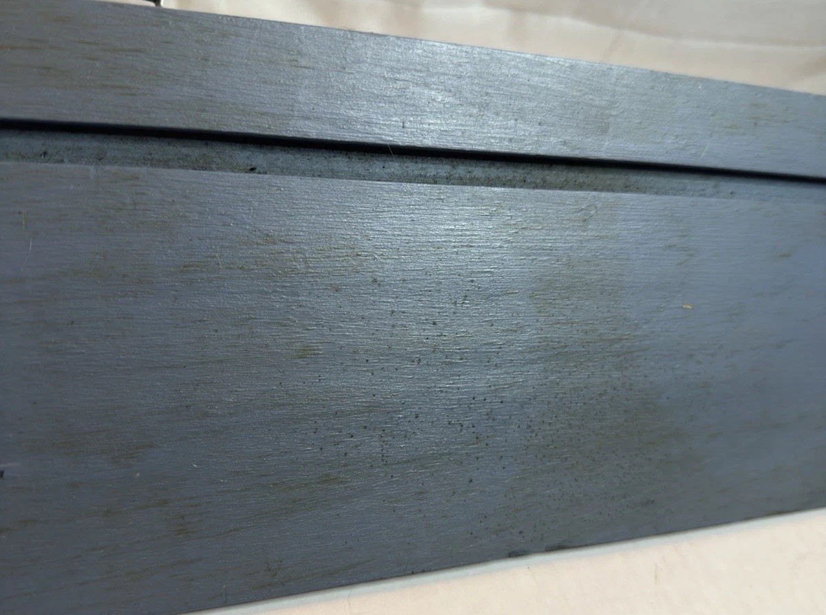Vintage Blue Wood Wall Shelf Scalloped Country Cottage Display 22 Inch