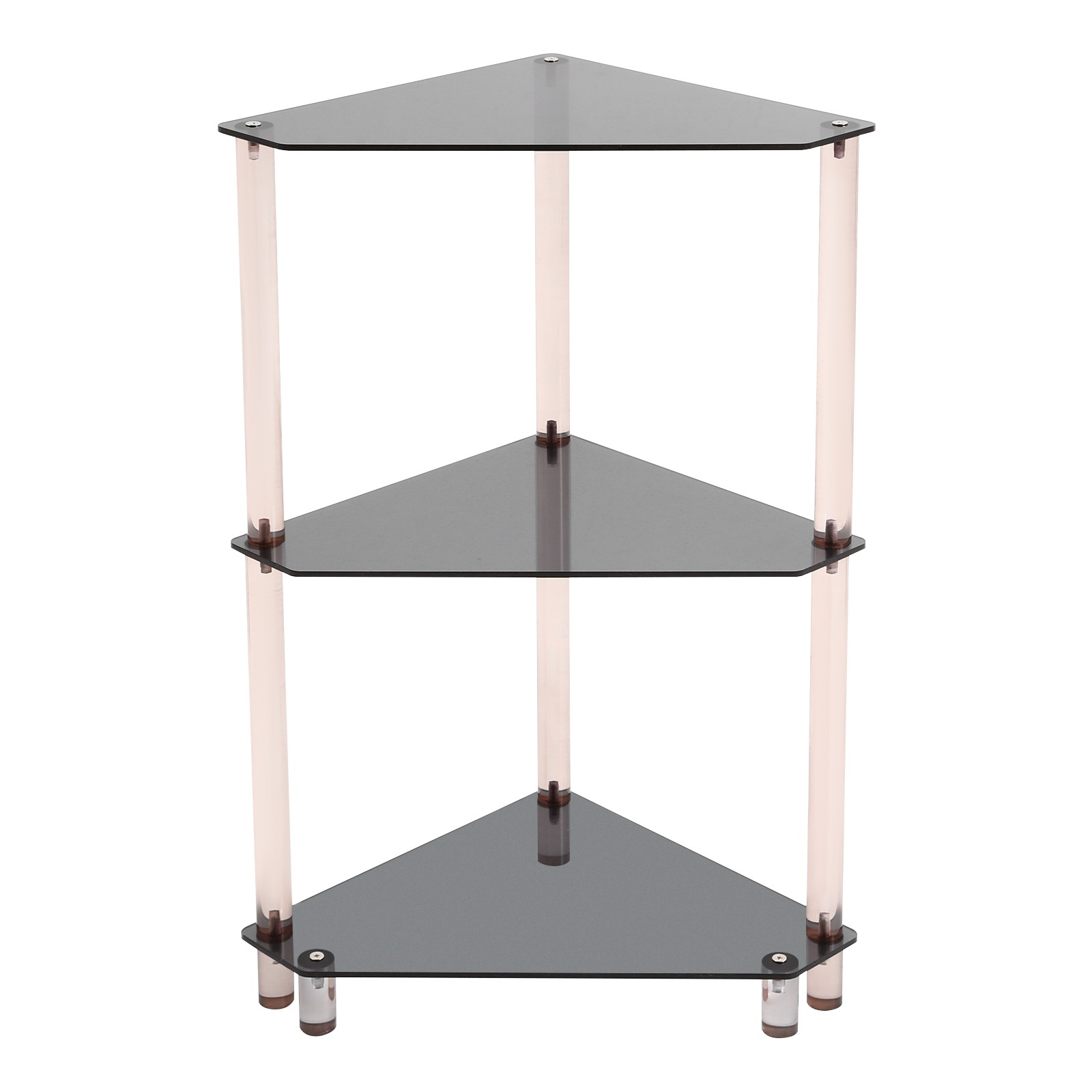 11.8*11.8*26in Triangle Corner Table 3 Tier Acrylic Living Room Side Table