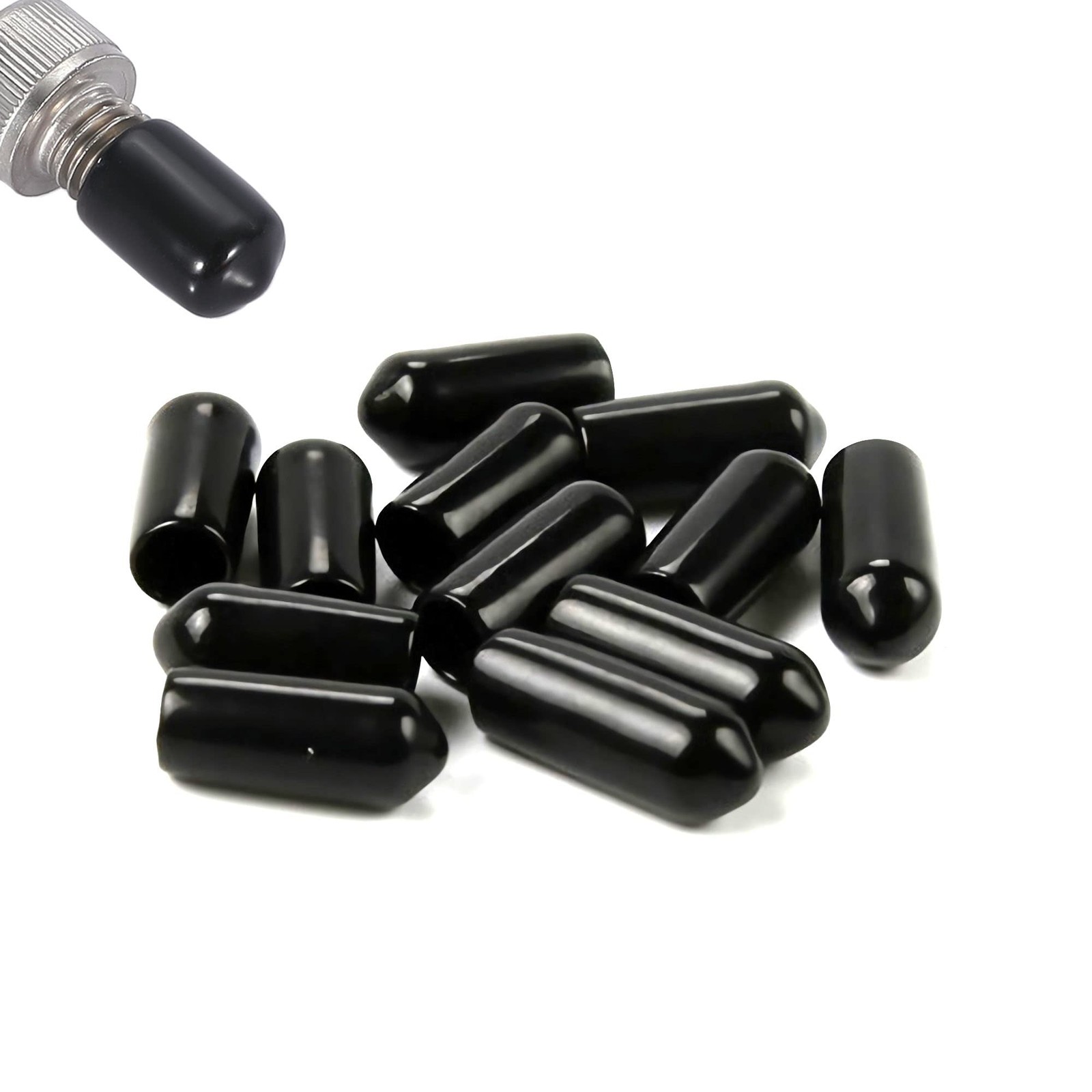 50 PCS Round End Cap, 0.51″(13mm) Vinyl Flexible Screw Thread Protectors(Leng…