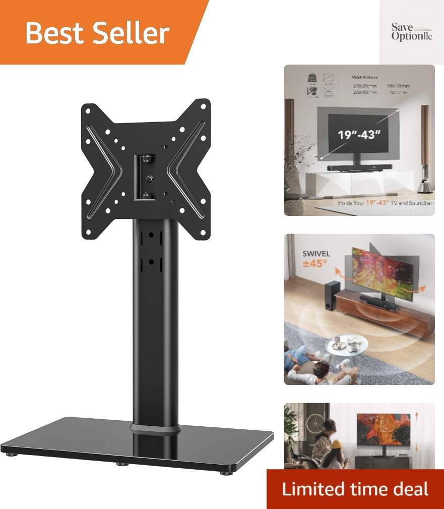 Universal Swivel TV/Table Top TV Stand for 19 to 43 inch TVs with 90 Degree S…