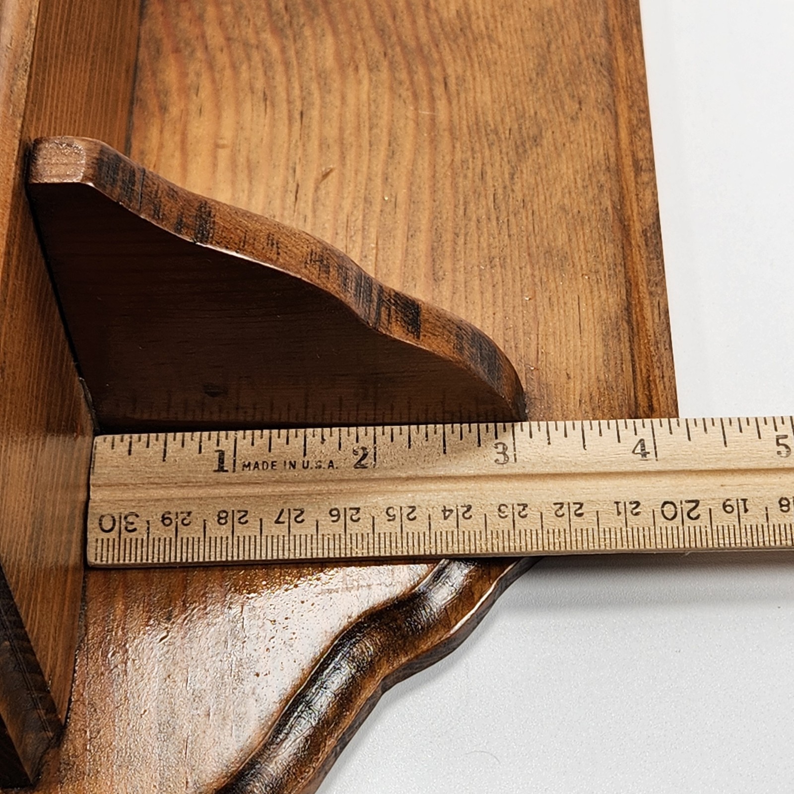 VTG Hanging Wood Display Shelf Wall Mounted Natural Grain Board Routed Edge 24″