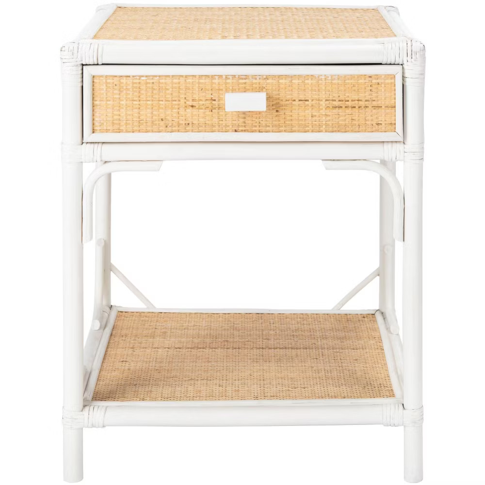 Roya 1 Drawer 1 Shelf Nightstand – NST4005 – White/Natural – Safavieh